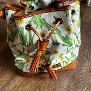 Dooney and Burke Daffodil Drawstring bag and wallet